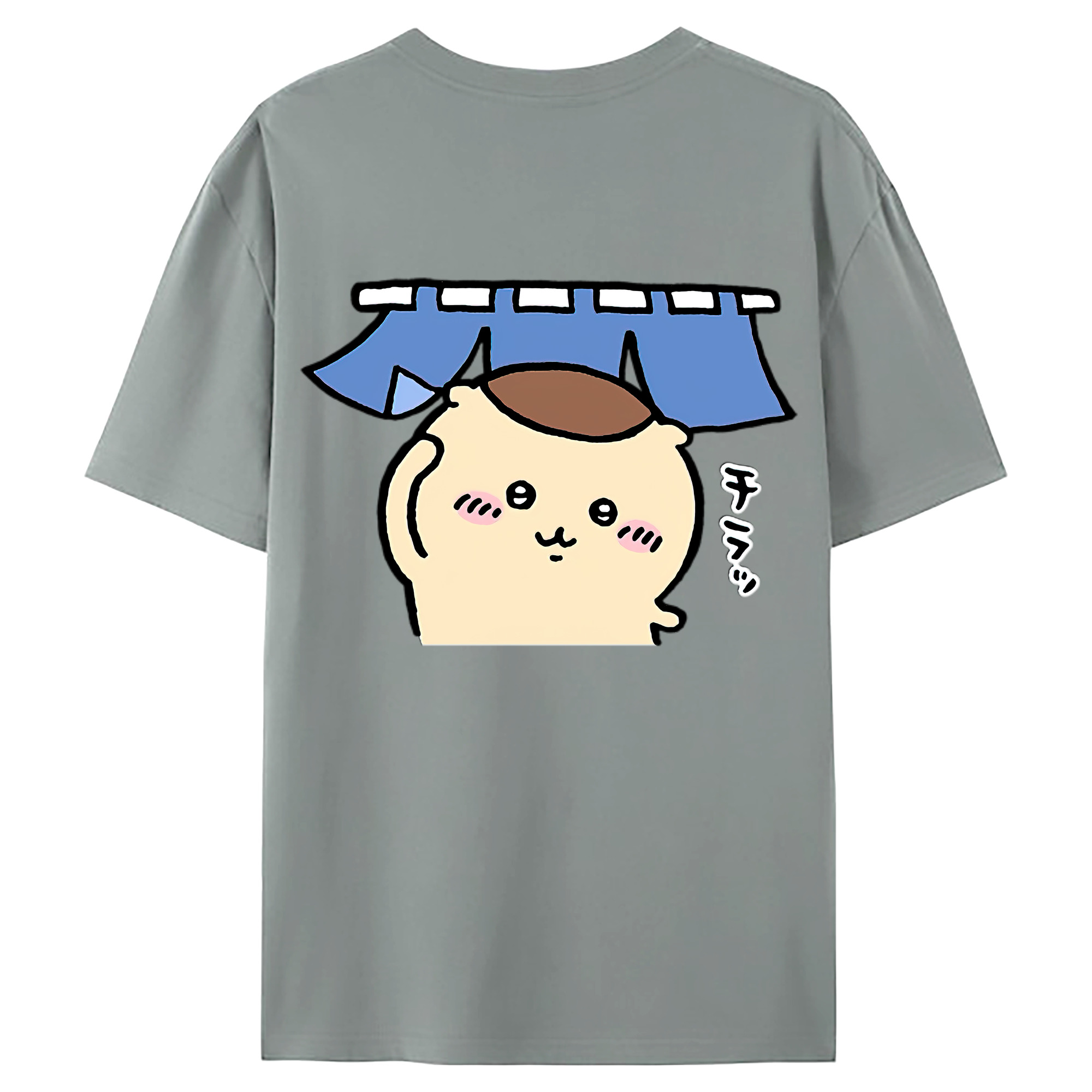 （画像用） ちいかわ くりまんじゅう Chii-kawa kuri manjū 綿100％ メンズ半袖Tシャツ（バックプリント） 通気性